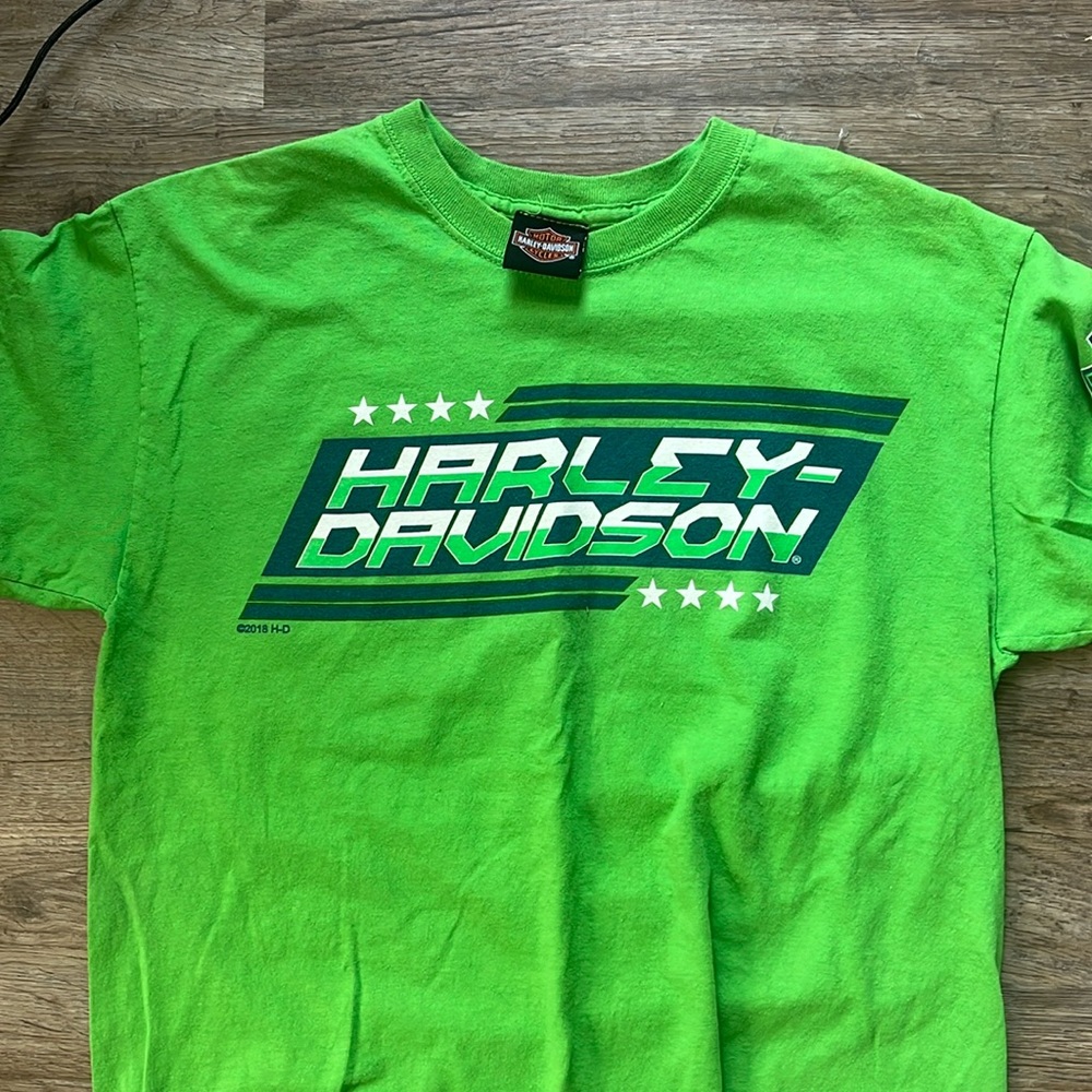 Local Harley Davidson green tee